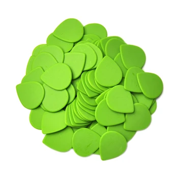 100шт Сверхтяжелые 1,5 мм Каплевидные Каплевидные Медиаторы Delrin Для Джазовой Гитары, Медиаторы Зеленого Цвета