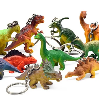12 шт. Реалистичный 3D Брелок с Динозавром, Подарок на День Рождения для Мальчика, Рев Динозавра, Вечерние Украшения, Поддельные Игрушки Raptor T-rex