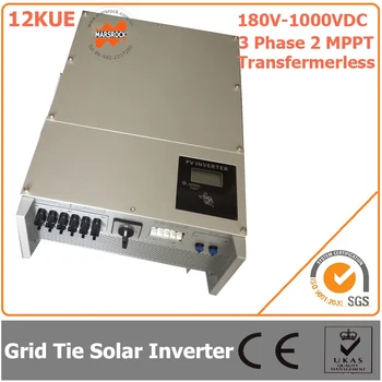 12000 Вт/12 кВт 180 В-1000 В постоянного тока Трехфазный 2 MPPT Бестрансформаторный Водонепроницаемый Солнечный инвертор IP65 Grid Tie с сертификатами CE, RoHS