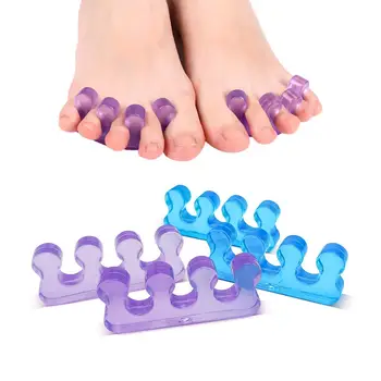 2 шт. (1 пара) Мягкий Силиконовый Разделитель пальцев ног Мягкий Силиконовый 5 цветов Гибкие Прокладки для пальцев ног для ногтей, Инструменты для педикюра