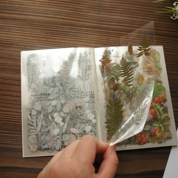 20 Листов (1 книга) Иллюстрация леса, морских животных и растений, прозрачная наклейка в стиле Скрапбукинга, бирка для украшения подарка 