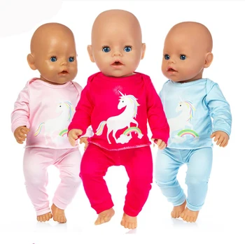 2023 Новая пижама с Пони, кукольная одежда, подходящая для куклы 43 см, одежда для новорожденных, аксессуары для куклы Реборн