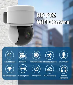 3-Мегапиксельная 360-градусная беспроводная Домашняя PTZ IP-камера Наружного водонепроницаемого домофона Радионяня