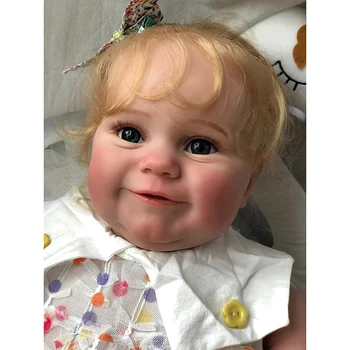60-сантиметровая кукла-Реборн размером с младенца Девочка Мэдди Со Светлыми длинными вьющимися волосами, 3D-кожа, Многослойная роспись с видимыми венами