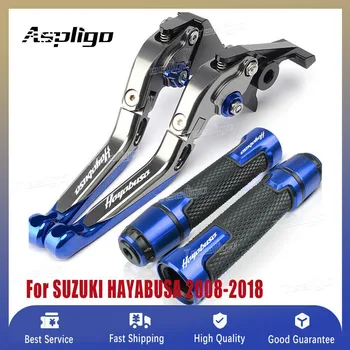 Aspligo Мотоциклетные ручки на руль, Регулируемые Выдвижные складные тормозные рычаги сцепления, наборы для SUZUKI HAYABUSA 2008-2018