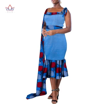 Bazin Riche, африканские традиционные платья для женщин, платья с принтом дашики, Vestidos, женская праздничная Африканская женская одежда WY8988