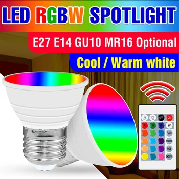 E27 Led RGB Лампа E14 Прожектор MR16 Led GU10 Лампочки Переменного тока 85-265 В Lampara Led Smart Focus Лампа Для Освещения Атмосферы В помещении 15 Вт