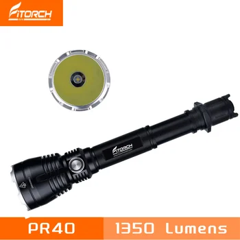 Fitorch PR40 светодиодный Фонарик 1200 Люмен Перезаряжаемый CREE XP-L 4 Охотничий и поисковый Прожектор В комплекте 2 батарейки 18650
