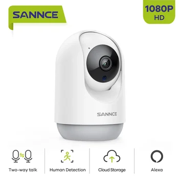 IP-камера SANNCE 1080P, Интеллектуальная камера видеонаблюдения, автоматическое отслеживание, Умный дом, Безопасность, Беспроводной радионяня в помещении, Wi-Fi