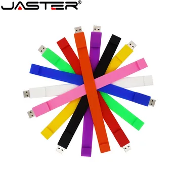 Jaster Новый Универсальный 2,0 USB Флэш-Накопитель Пластиковый Браслет на Запястье Белый C0483 Love Small Gift 04GB 08GB 16GB 32GB 64GB