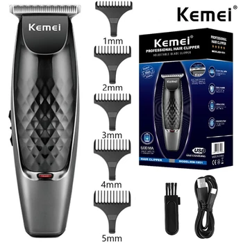 Kemei мощный электрический триммер для волос масляная головка перезаряжаемая машинка для стрижки волос, станок для стрижки волос, USB зарядка KM-1951