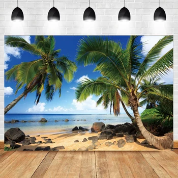 Laeacco Летний Тропический Пляжный фон для Фотосъемки в Фотостудии Тропические пальмы Фон Кокосовой пальмы