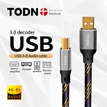 TODN Hi-Fi USB кабель Высокого качества 6N OCC Тип A-Тип B Hi-Fi аудио цифровой кабель для передачи данных для ЦАП
