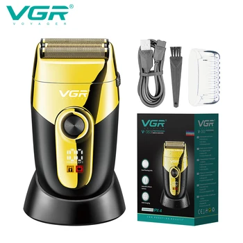 VGR Бритва Профессиональная Фольгированная Бритва Перезаряжаемый Триммер для волос Электробритвы Станок для Бритья для Мужчин с зарядной базой V-383