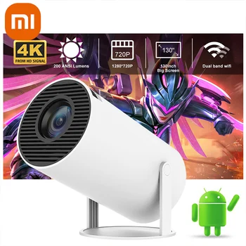 Xiaomi HY300 Проектор для домашнего кинотеатра 4K HD Android 11 Двойной WIFI 200 ANSI BT5.0 1080P 1280*720P Портативный проектор для кинотеатра на открытом воздухе