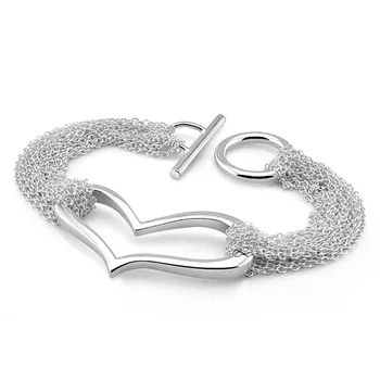 ziqiudie браслет с кисточкой из стерлингового серебра 925 пробы в виде большого сердца, модный милый серебряный браслет для девушки, жены, подарок на День Святого Валентина