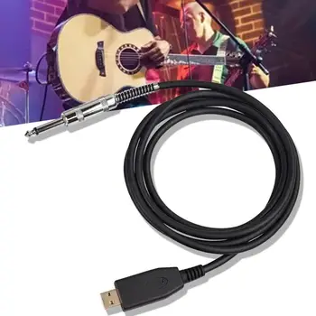 Аудио кабель AUX с защитой от помех, высококачественный гитарный кабель без драйверов от USB до 6,35 мм, кабель для подключения гитары от мужчины к мужчине, аудио соединительный шнур