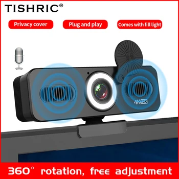 Веб-камера TISHRIC C360 4k HD С микрофоном, камера для ПК, Видеозвонок, USB-камера