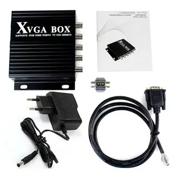 Горячая XVGA Коробка RGB RGBS RGBHV MDA CGA EGA в VGA Промышленный Монитор Видео Конвертер с адаптером Питания US Plug Черный Дропшиппинг