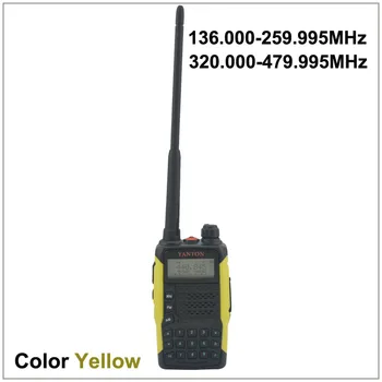 Двухдиапазонное FM-портативное двустороннее радио YANTON GT-03 TX и RX на частотах 136.000-259.995 МГц и 320.000-479.995 МГц Желтого цвета
