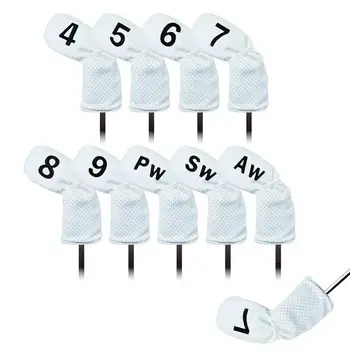 Железные головные уборы для клюшек для гольфа, набор из 9 водонепроницаемых полиуретановых защитных головных уборов для клюшек для гольфа, 9 шт. головных уборов для гольфа