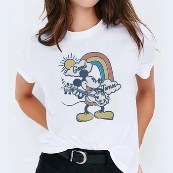 Женская футболка Disney Summer Good Times с Микки Маусом 90-х, винтажная эстетическая одежда в стиле Харадзюку, Повседневная женская футболка, быстрая доставка