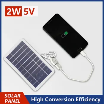 Зарядное устройство для солнечной панели USB 5V 2W 400mA Портативная солнечная панель USB Outdoor Портативная солнечная система для зарядных устройств для мобильных телефонов