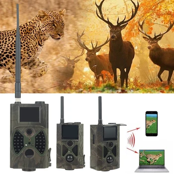 Инфракрасная Охотничья камера Celluar Trail 16MP 1080P Фотоловушки HC300M Wild Camera 2G MMS GSM SMTP Wireless Hunting Chasse