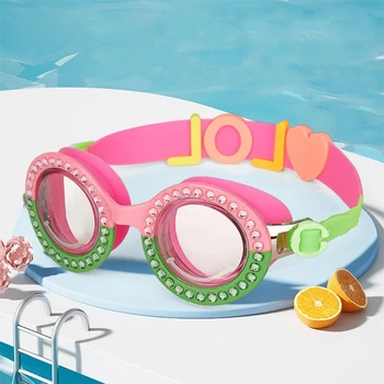 Красочные Регулируемые Детские Водонепроницаемые силиконовые очки для плавания с защитой от запотевания и ультрафиолета