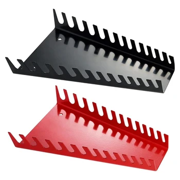 Металлический Органайзер для гаечных ключей, 2 упаковки, настенные решения для хранения гаечных ключей 1 Красный и 1 черный