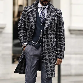 Модные Мужские шерстяные пылезащитные пальто 2021 Года, Повседневный деловой тренч, мужское пальто для отдыха, пылезащитные пальто в стиле панк, куртки