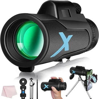 Монокуляры 12X50 высокой мощности HD для фотосъемки на открытом воздухе с мобильного телефона, зеркало для наблюдения за птицами, увеличительное стекло