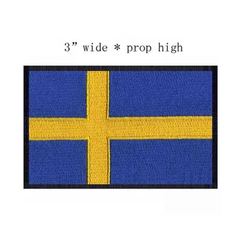 Нашивки с логотипами флага Швеции, вышитые железом, шириной 3 дюйма /Железная нашивка для детей/Значок на одежде/Украшение для одежды