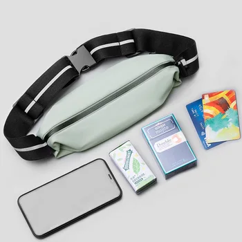 Новая спортивная поясная сумка для мобильного телефона для бега, снаряжение для бега на открытом воздухе, Светоотражающая водонепроницаемая маленькая сумка на пояс в обтяжку