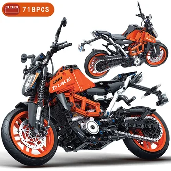 Новые мотоциклы Moto KTMR2R 390 DUKE, наборы строительных блоков, Классические модели Чемпионов скорости мотоциклов, Кирпичные игрушки, подарки для детей