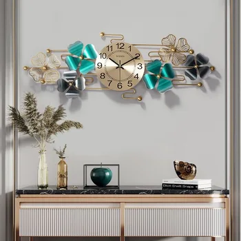 Новые подвесные часы clover, современные простые изысканные трехмерные железные металлические декоративные часы для дома круглосуточно