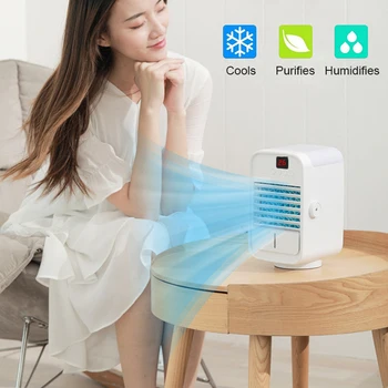 Новый портативный вентилятор, домашний мини-кондиционер, USB-распылитель для увлажнения воздуха, настольный кулер для воды с ночной подсветкой