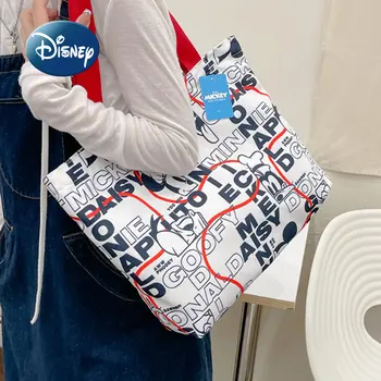 Оригинальная новая женская сумка Disney Mickey от роскошного бренда, женская сумка Большой емкости, модная сумка-тоут с героями мультфильмов