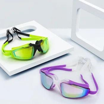 Очки для плавания для взрослых, Гальванические очки Hd, Водонепроницаемые, противотуманные, УФ-Силиконовые Очки для плавания Производители Оптом