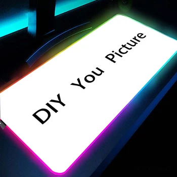 Полностью Черный Полностью Белый Различных Размеров DIY RGB LED Коврик Для Мыши Пейзажный Коврик Gamer Playmat Большой Пользовательский Настольный Коврик Клавиатура Коврик Для Мыши