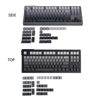 Серые Колпачки для ключей, нанесенные сверху/сбоку, Материал PBT, Сублимация красителя, 125 клавиш вишневого цвета для механической клавиши клавиатуры