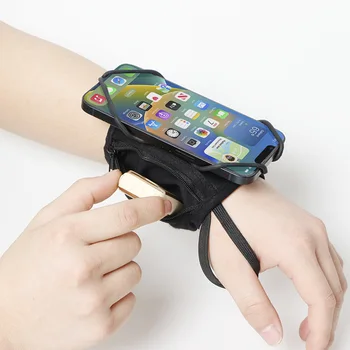 Сумка для ношения большого пальца мобильного телефона QUESHARK, Вращающаяся на 360 Градусов, Спортивная Сумка для Велоспорта, Фитнеса, с сенсорным экраном, сумка на запястье