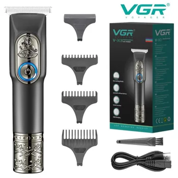 Триммер для волос VGR, Профессиональный Триммер, Электрическая Машинка для стрижки Волос, Беспроводная Машинка для стрижки Волос, Перезаряжаемая Парикмахерская T-blade V-963