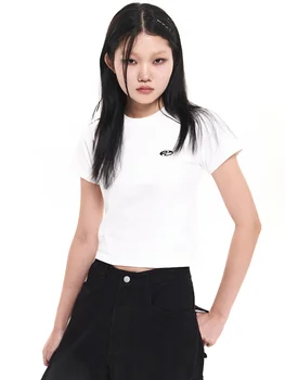 Футболка pH-1 EGO FETCH, черная, белая #033, для женщин, Летние футболки с короткими рукавами, облегающие