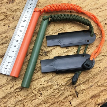 Цветные наборы инструментов для выживания в кемпинге 12,7 * 127 мм на открытом воздухе EDC Gear огонь и свисток для выживания сильное лезвие 7-жильный зонт веревка