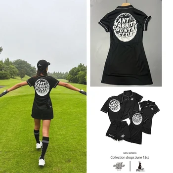 Японский модный бренд высокого класса, черный короткий топ с короткими рукавами, облегающее платье-поло, юбка для гольфа