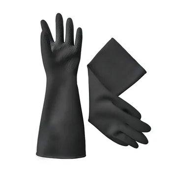длинные резиновые перчатки 45 см кислотное масло большие ярды толстые теплые латексные перчатки рабочие перчатки внутри доставка