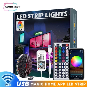 5v USB 16.4ft RGB Светодиодная Лента С 44 Клавишами дистанционного Управления Красочная Гибкая Световая Лента 150 LED Smart Ambient Lighting Kit для ПК ТВ
