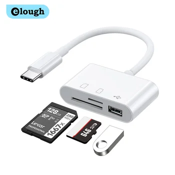 Адаптер Elough Type C для чтения карт памяти TF CF SD USB C Card Adapter для Macbook Huawei Samsung Xiaomi OTG Writer Compact Flash