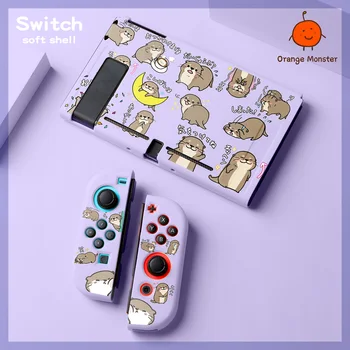 Защитный чехол из Тпу Sofe с милым животным рисунком для Nintendo Switch/Oled/Lite, декоративная крышка, аксессуары для защиты от падения контроллера